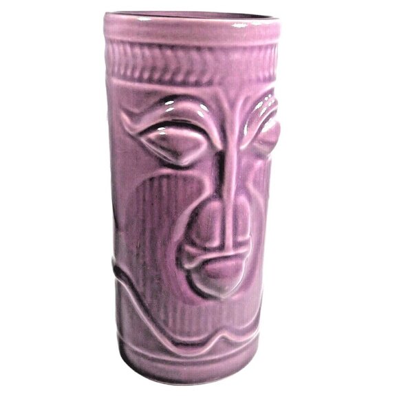 Accoutrements Other - Purple Ceramic Tiki Mug Tribal Face Design Accoutrements Double side